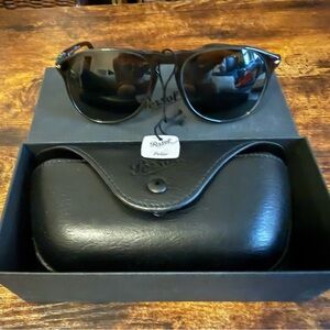 Persol Classic Black Sunglasses with Leather Case